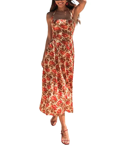 Cupshe Women's Pressed Roses Floral Midi Beach Dress