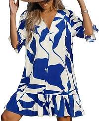 Cupshe Women's Salt Water Tropical Mini Beach Dress