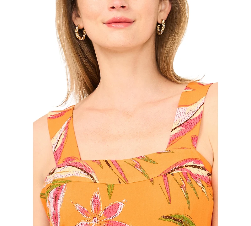 Vince Camuto Women's Smocked Back Square Neck Maxi Dress