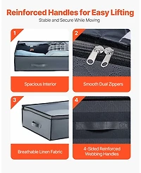 Sugift 4 Pack Under Bed Storage with Clear Lids 39.2in x 19.7in x 7.1in 90L