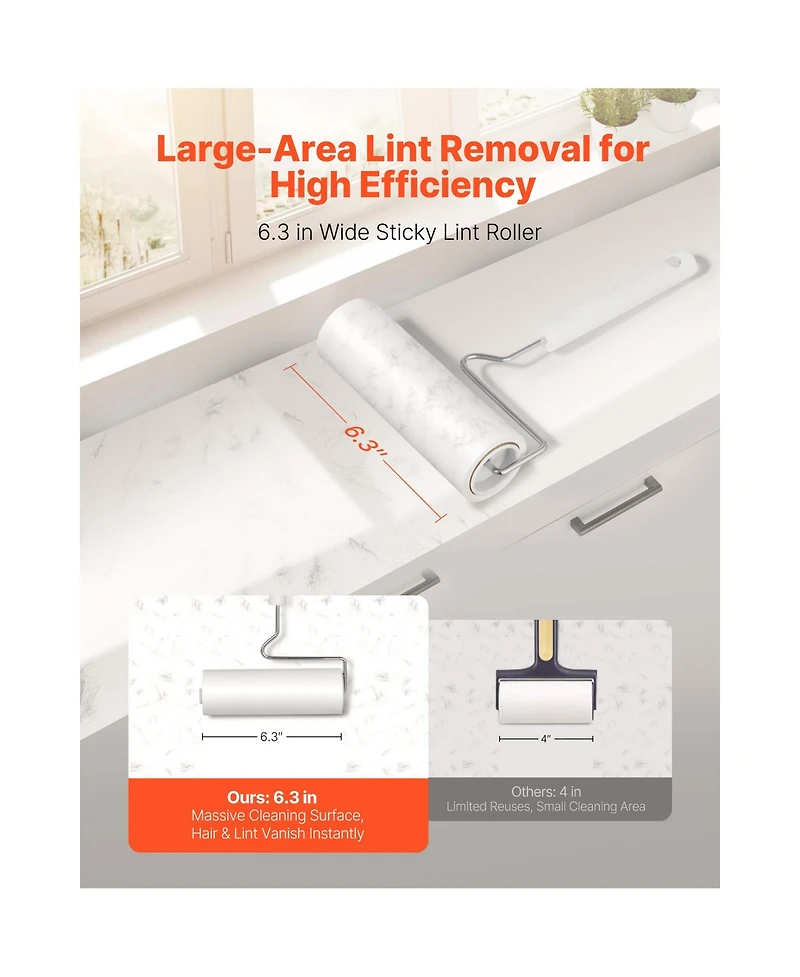 Zeus & Ruta Sticky Lint Roller 3 Pack Extra Large Pet Hair Remover 270 Sheets Strong Sticky Cat Dog Hair Roller