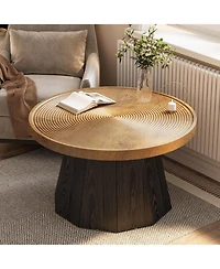 Tribesigns Round Coffee Table for Living Room, 31.5-Inch Farmhouse Center Table, Modern Circle Wooden Tea Tables