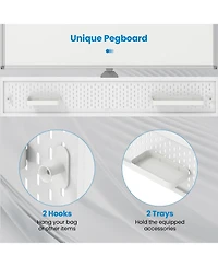 Sugift Adjustable Double Sided Magnetic Whiteboard with Pegboard