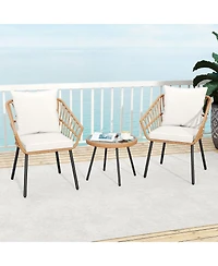 Sugift 3 Piece Patio Bistro Set with Heavy Duty Metal Frame