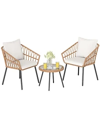 Sugift 3 Piece Patio Bistro Set with Heavy Duty Metal Frame