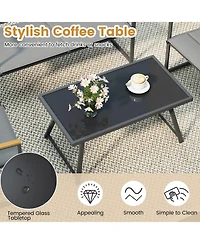 Sugift 4 Piece Outdoor Conversation Patio Furniture Set