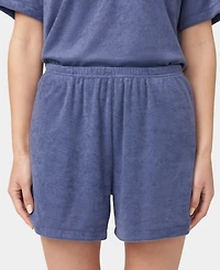 Hue Women's French Terry Lounge Short-Sleeve T-Shirt & Boxer Shorts, 2Pc Set