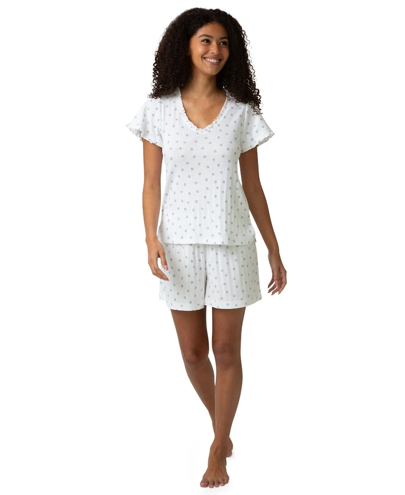 Hue Women's Cotton Pointelle Pajamas Top