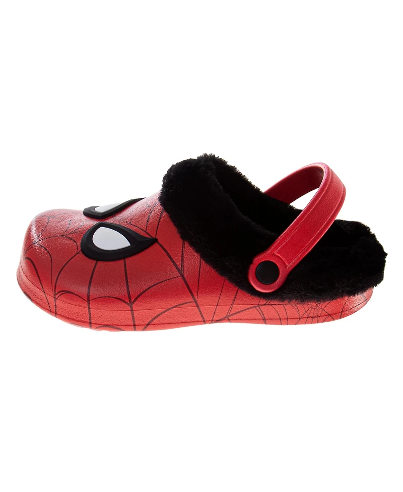 Spider-Man Toddler Marvel Avengers Spiderman Clogs Fuzzy, FleeceLined, and Warm Garden Shoes