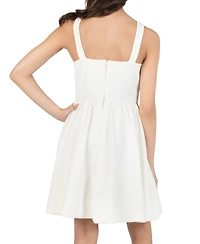 Rare Editions Girls' 7-16 Laguna Scuba Flower Bodice Sleeveless Dress