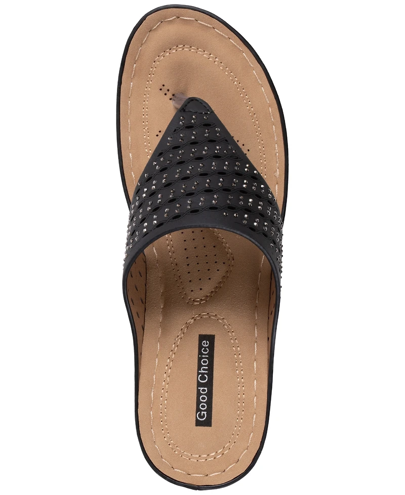 Gc Shoes Women's Dannay Embellished Wedge Sandals