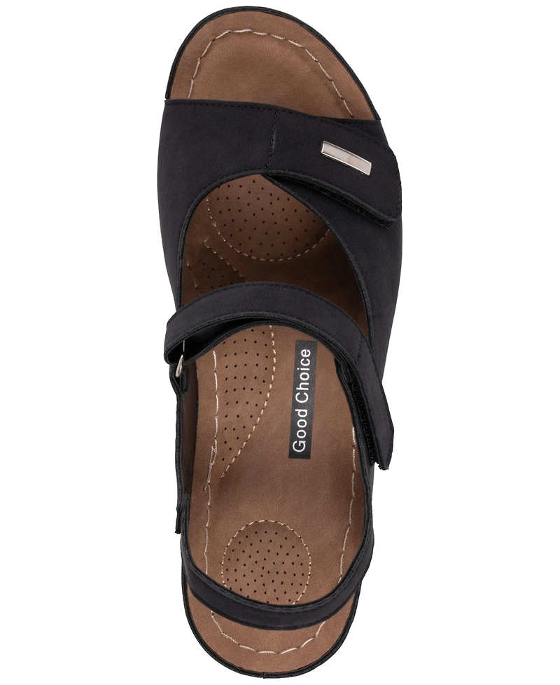 Gc Shoes Women's Keltie Double Strap Wedge Sandals