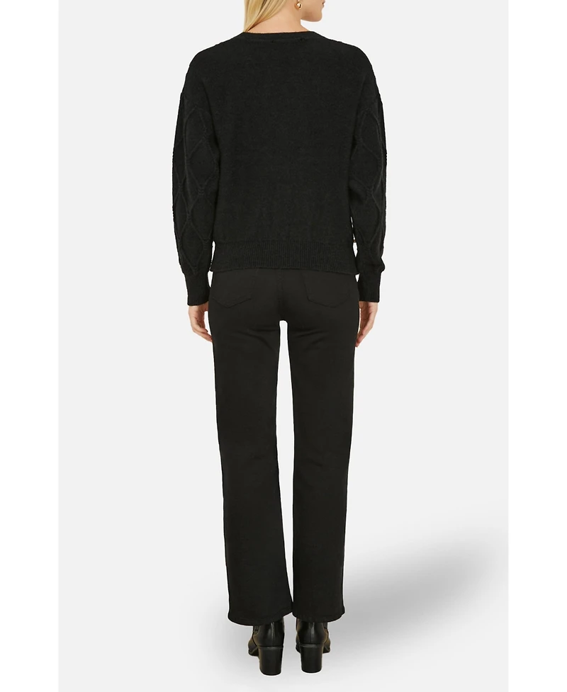 Yumi Women's Beaded Cable Knit Cardigan