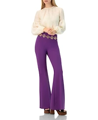 Ivonne Women's Flared Pants with Back Pleats