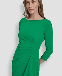 Dkny Women's 3/4-Sleeve Ruched Short Dress