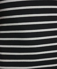 Dkny Women's Striped Sleeveless Collared Polo Midi Dress