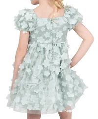 Rare Editions Girls' 2T-6X Square Neck Short-Sleeve Dress