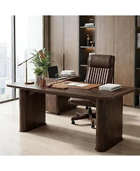 gaomon 62'' Dining Table for 6–8, Modern Long Kitchen Table with Large Rectangular Top and Heavy-Duty Pedestal Legs