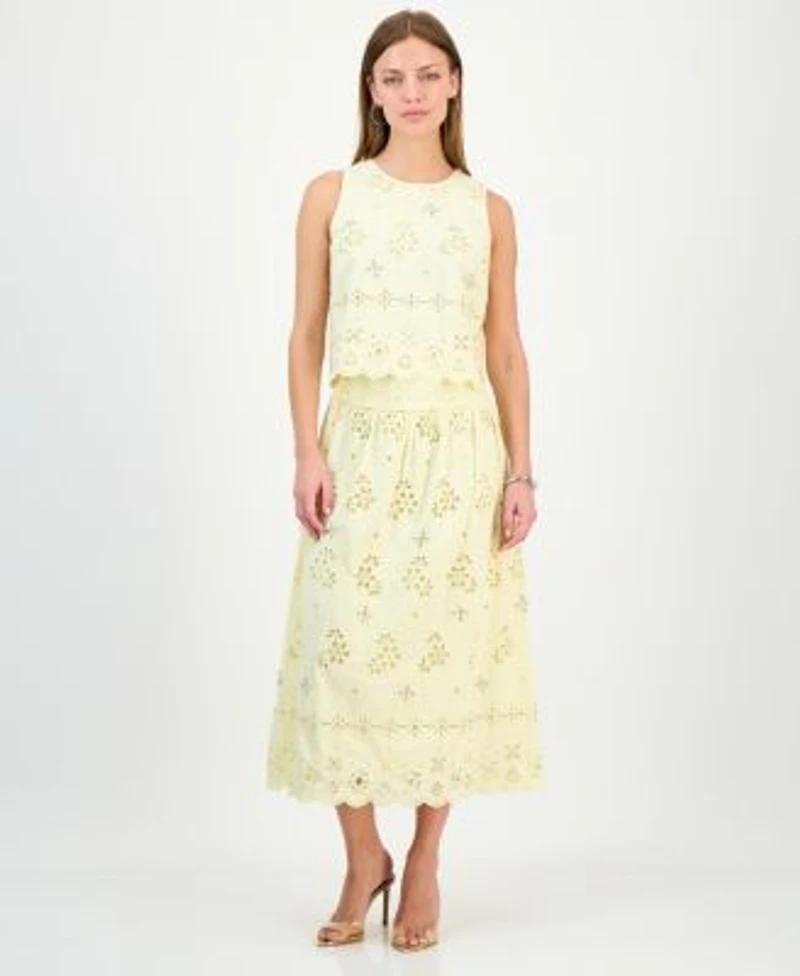 I.N.C. International Concepts Petite Sleeveless Crystal Top Midi Skirt Macys Exclusive