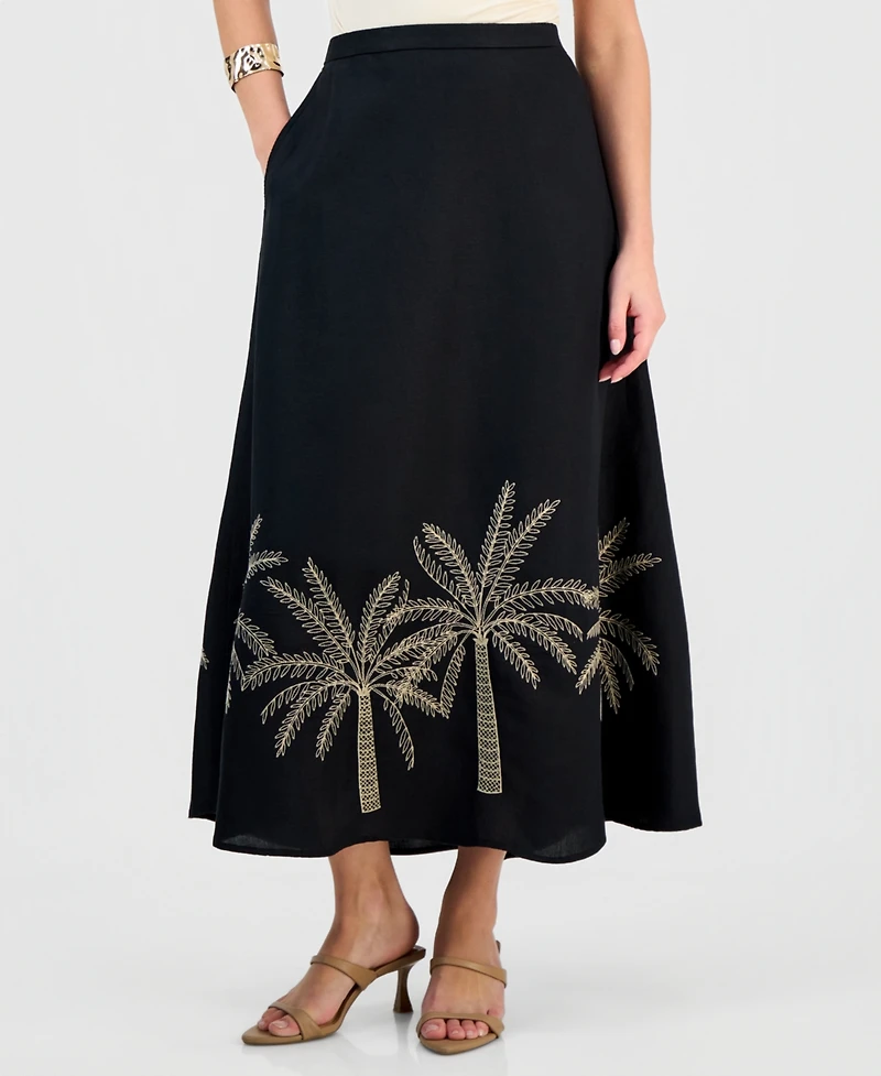 I.n.c. International Concepts Petite Embroidered Midi Skirt, Macy's Exclusive