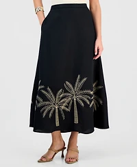 I.n.c. International Concepts Petite Embroidered Midi Skirt, Macy's Exclusive