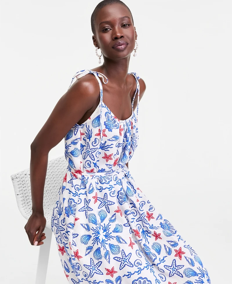 On 34th Women's Seashell Tie-Shoulder Maxi Dress, Macy's Exclusive
