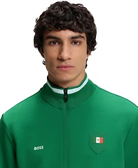 Boss by Hugo Men's Cotton-Blend Mexico Country-Flag Badge Sweatshirt