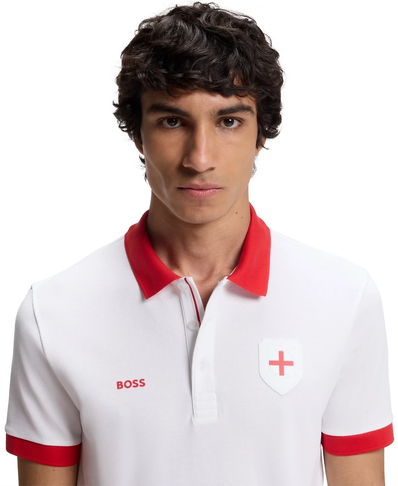 Boss by Hugo Men's Paddy England Country Flag Trim Polo Shirt