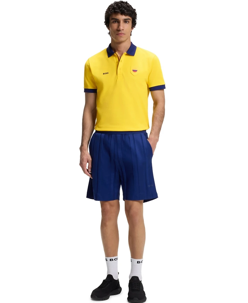 Boss by Hugo Men's Paddy Colombia Country Flag Trim Polo Shirt