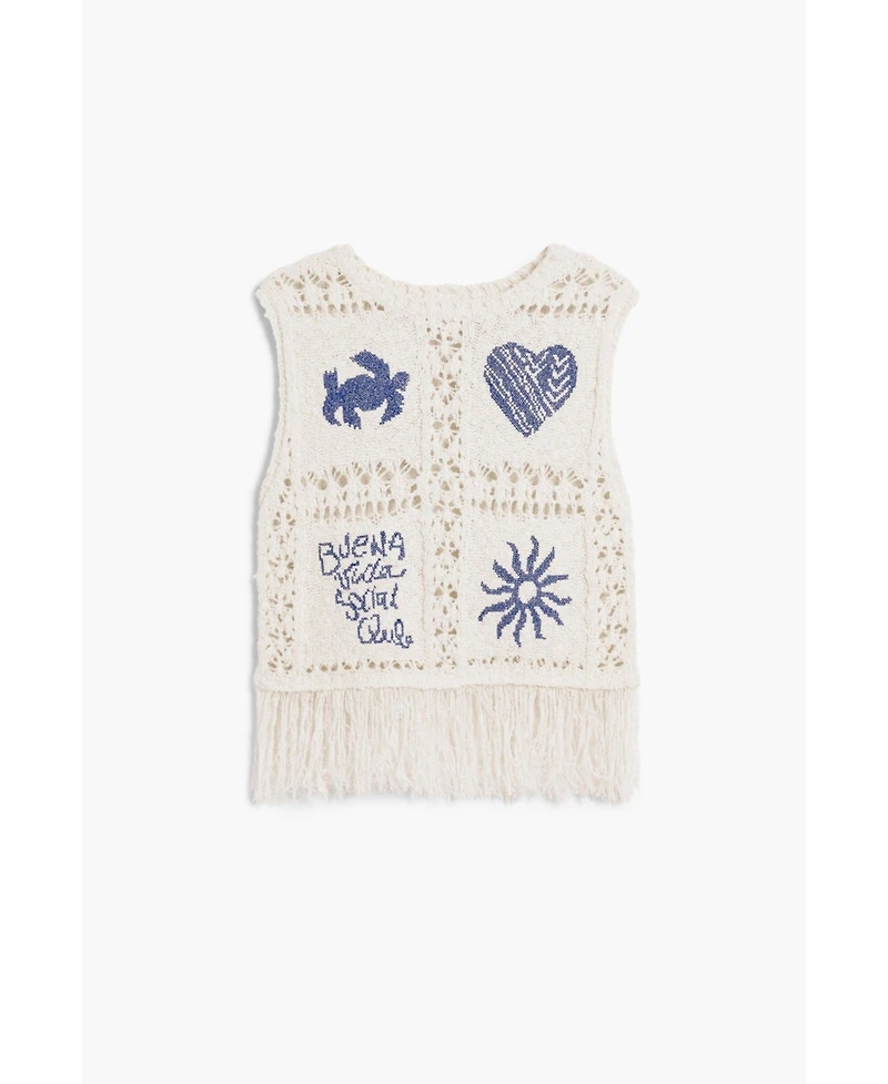 Desigual Girls Girls's Crochet sweater with fringes