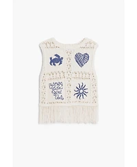 Desigual Girls Girls's Crochet sweater with fringes