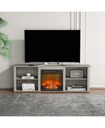 Homlux Modern Fireplace Tv Stand for TVs up to 65" with Storage Media Console