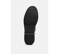 Womens rubble statement pu lace up ankle boots