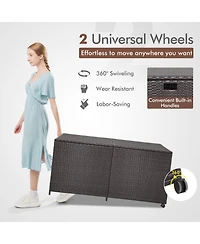Sugift 175 Gallon Outdoor Storage Box with Wheels and Zippered Liner