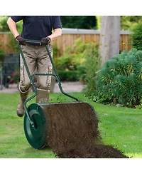 Sugift 24 in Peat Moss Spreader with Side Latches and Handle