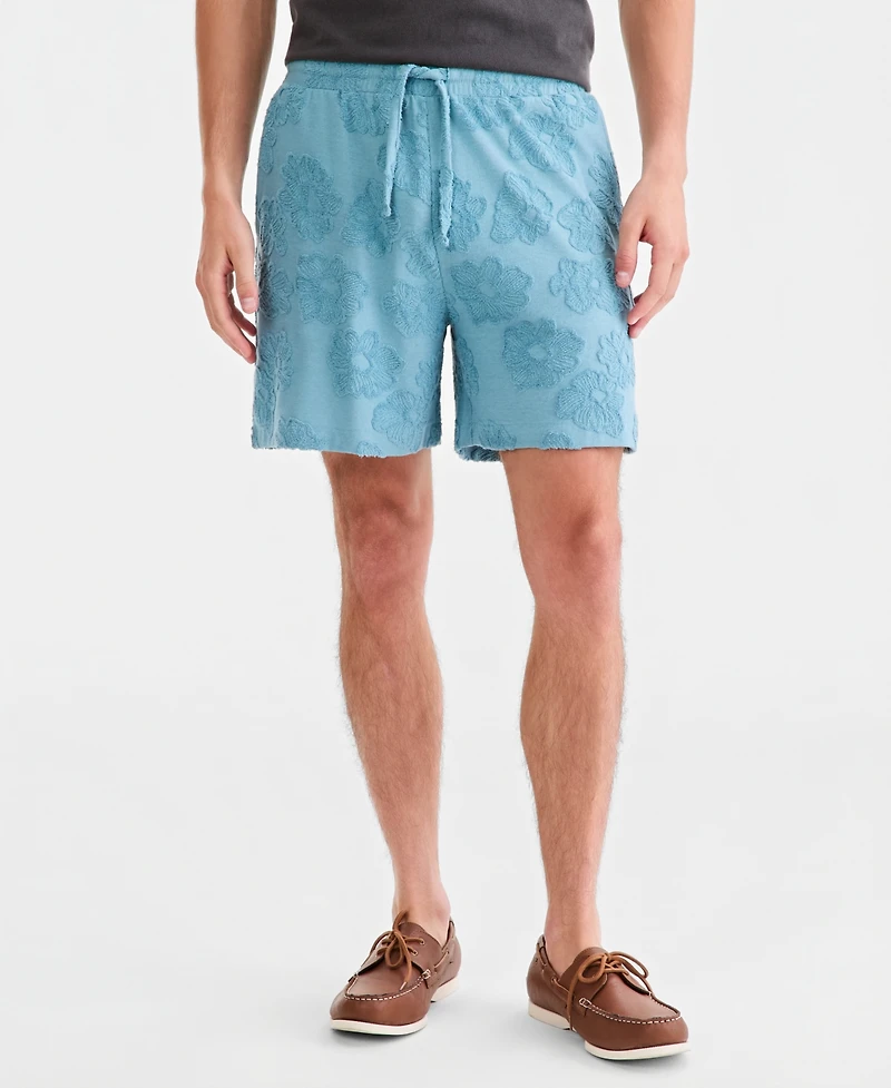 Sun + Stone Men's Textured Floral Pull-On Shorts, Macy's Exclusive
