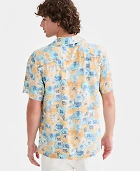 Sun + Stone Men's Neymar Floral-Print Short-Sleeve Camp Shirt, Macy's Exclusive