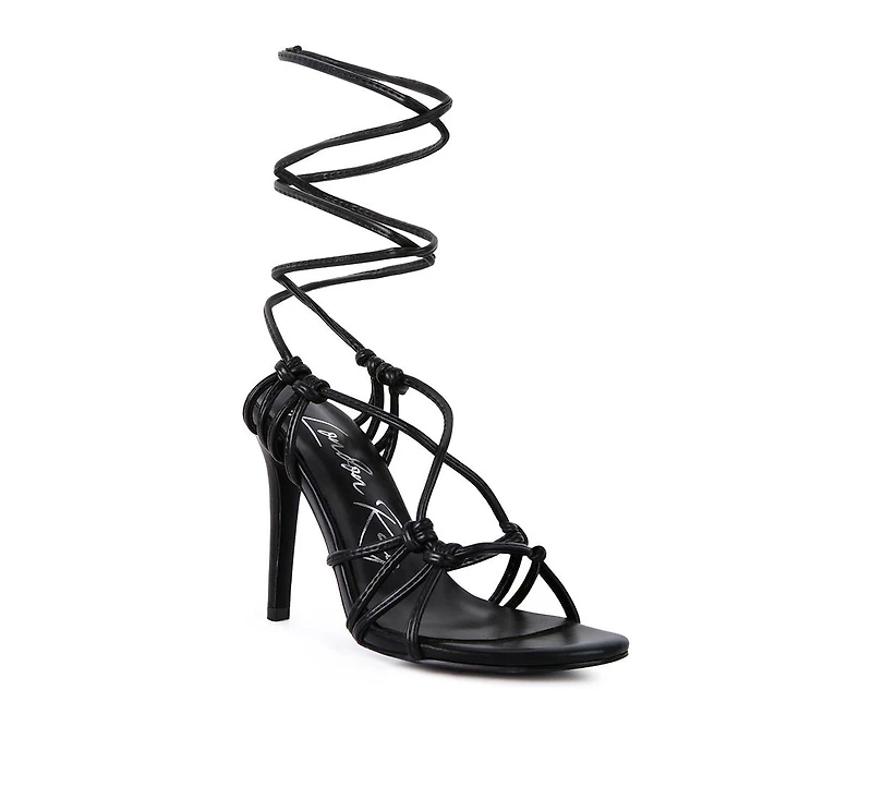 Trixy Knot Lace Up High Heel Sandal