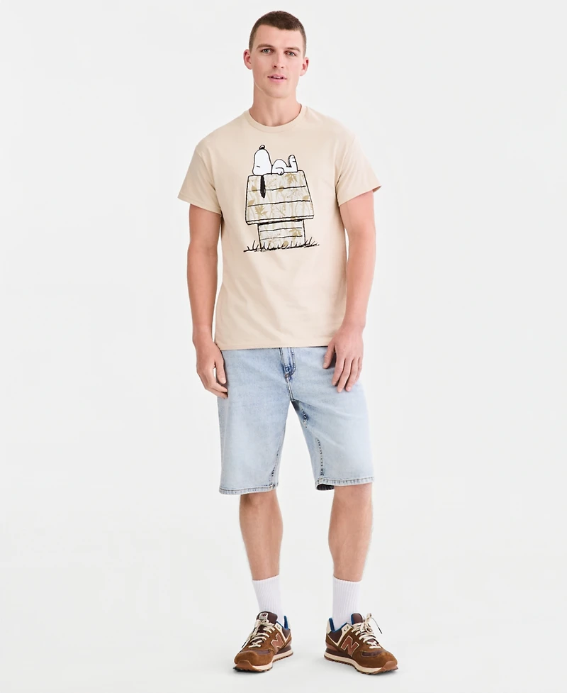Sun + Stone Men's Cotton Snoopy Camo House Graphic T-Shirt, Macy's Exclusive