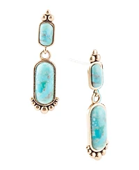 Barse Plateau Blue Turquoise and Golden Earrings