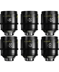 Dzofilm Arles Prime Cine 6-Lens Kit with 18mm, 25mm, 35mm, 50mm, 75mm and 100mm T1.4 Lens for Pl Mount, Feet