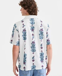 Sun + Stone Men's Michael Linen & Cotton Printed Camp Shirt, Macy's Exclusive