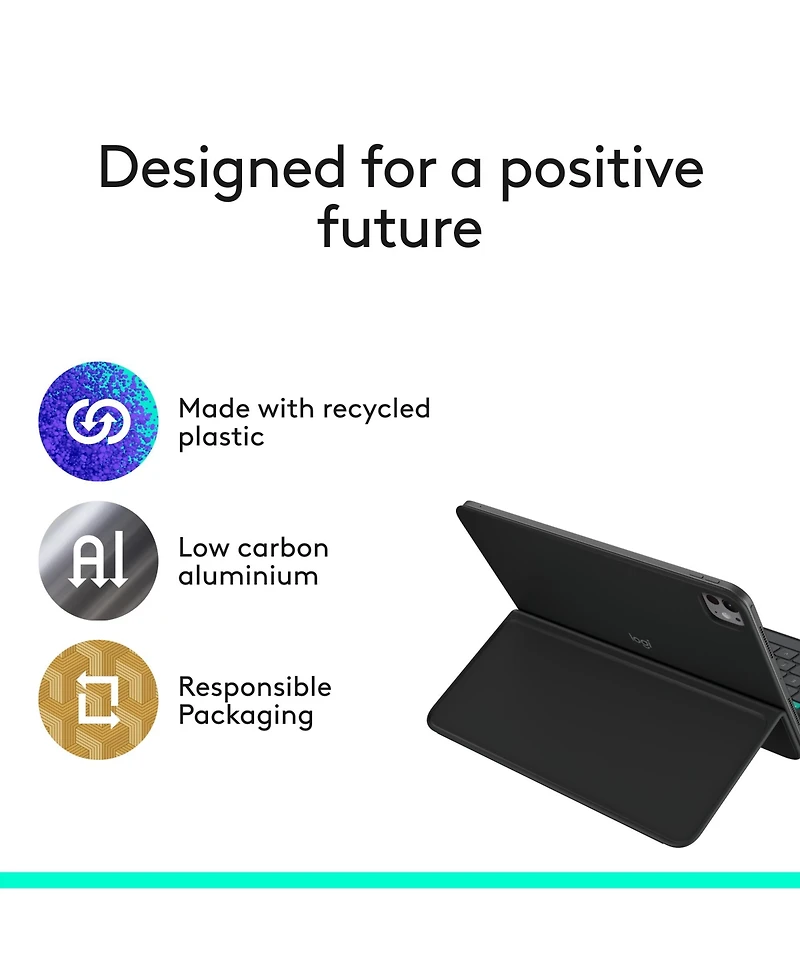 Logitech Folio Touch iPad Keyboard Case with Trackpad and Smart Connector for iPad Air 11-inch (M2 & M3), iPad Air (4th & 5th gen), Graphite