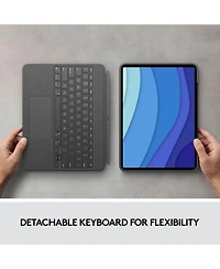Logitech Combo Touch Backlit Keyboard Case with Trackpad for Apple 12.9" iPad Pro 5th and 6th Gen, Oxford Gray