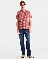 Sun + Stone Men's Cotton Geo-Print Short-Sleeve Shirt, Macy's Exclusive