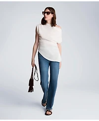 Kenneth Cole Women's Asymmetrical Drape Short-Sleeve Top