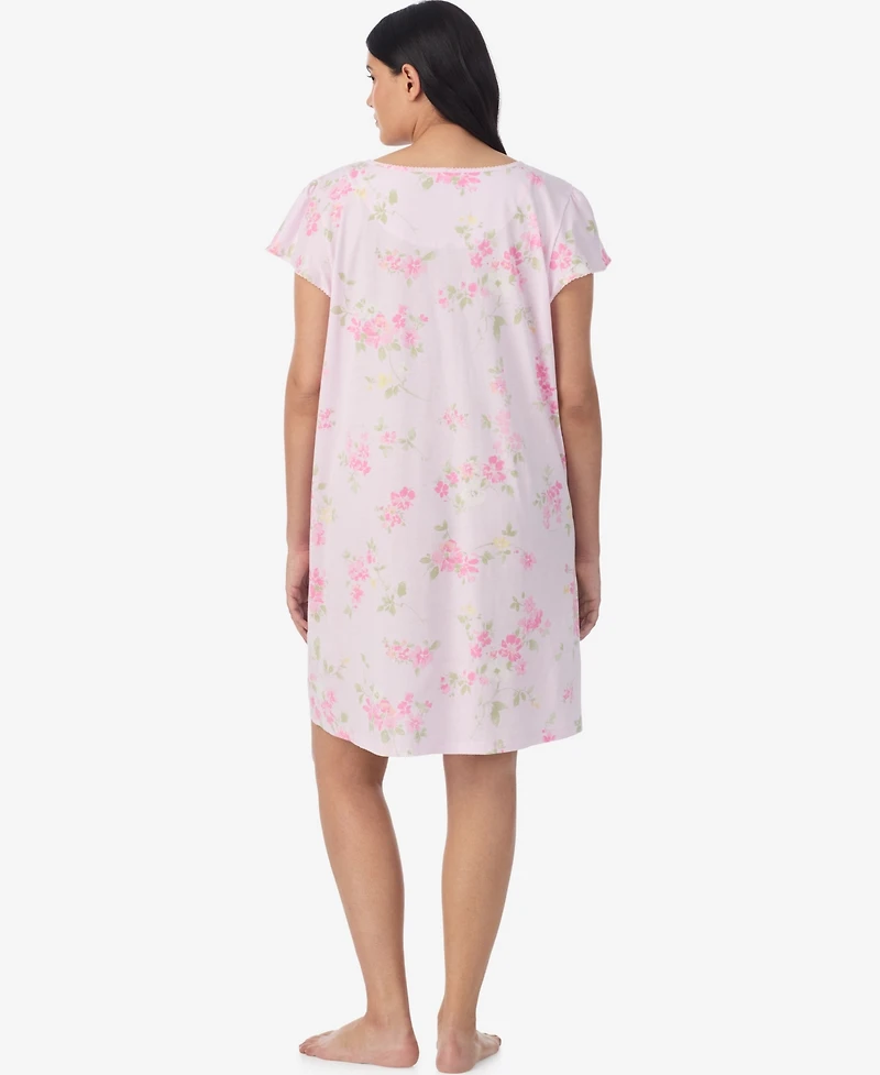 Lauren Ralph Plus Flutter-Sleeve V-Neck Gown