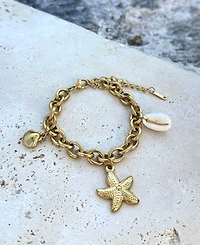 Adornia Tarnish Resistant Gold Beach Charm Bracelet