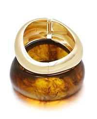 Adornia Gold Chunky Brown and Gold Bangle Bracelet Set