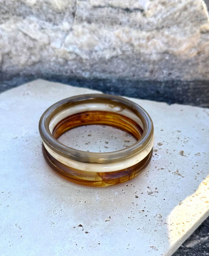 Adornia 3-Piece Resin Bangle Bracelet Set